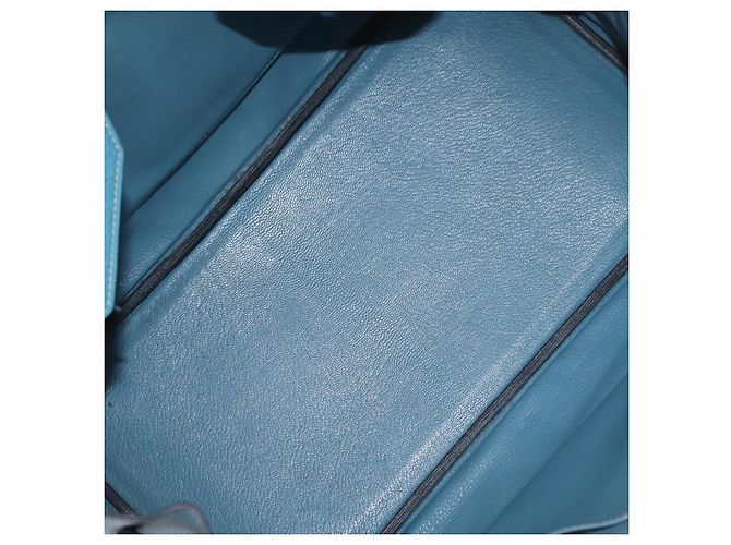 Hermès Borsa a mano HERMES Birkin 35 in pelle Taurillon Blu Turchese Argento Auth LN221SM - vista 10