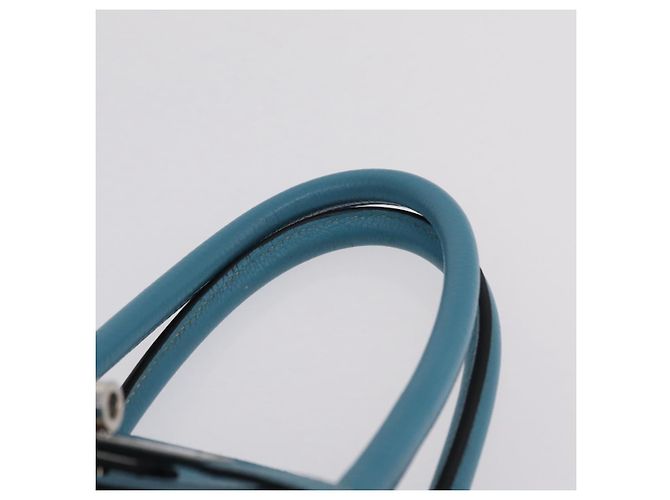 Hermès Borsa a mano HERMES Birkin 35 in pelle Taurillon Blu Turchese Argento Auth LN221SM - vista 14