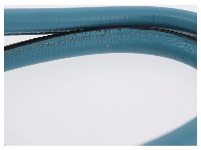 Hermès Borsa a mano HERMES Birkin 35 in pelle Taurillon Blu Turchese Argento Auth LN221SM - vista 15