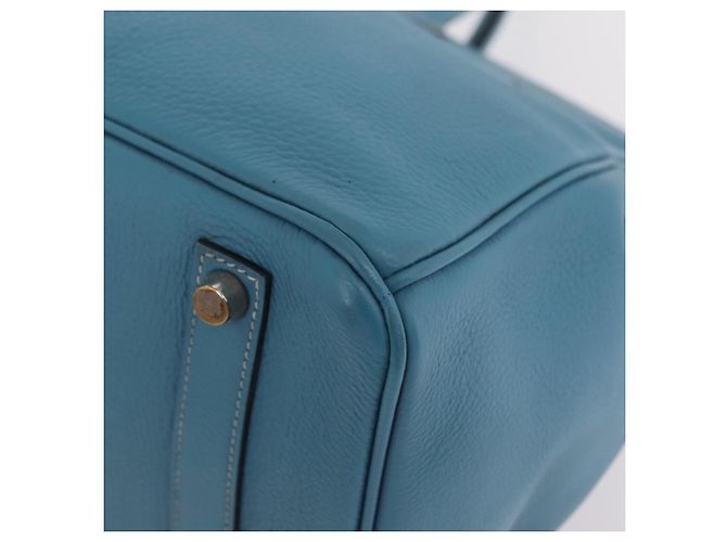 Hermès Borsa a mano HERMES Birkin 35 in pelle Taurillon Blu Turchese Argento Auth LN221SM - vista 20