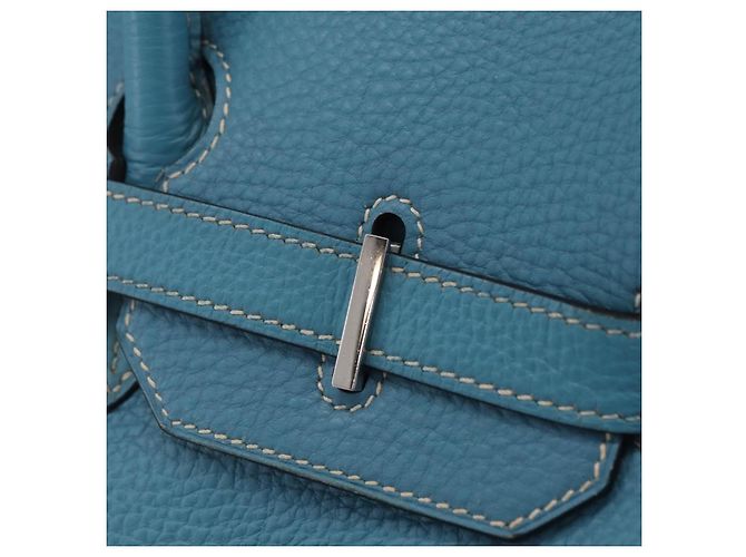 Hermès Borsa a mano HERMES Birkin 35 in pelle Taurillon Blu Turchese Argento Auth LN221SM - vista 22