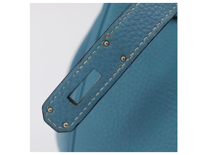 Hermès Borsa a mano HERMES Birkin 35 in pelle Taurillon Blu Turchese Argento Auth LN221SM - vista 27
