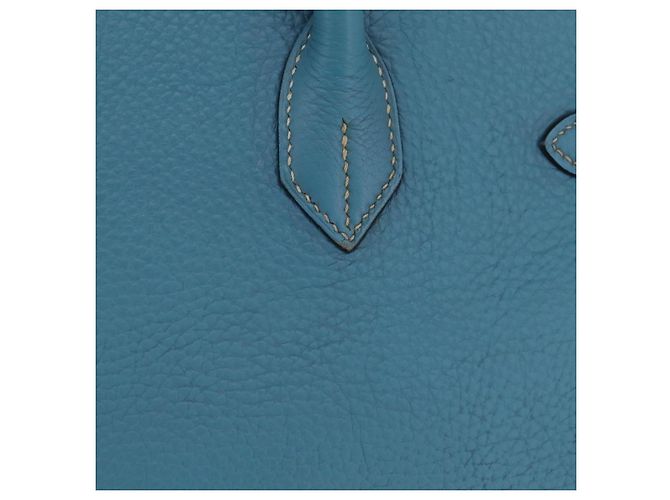 Hermès Borsa a mano HERMES Birkin 35 in pelle Taurillon Blu Turchese Argento Auth LN221SM - vista 3