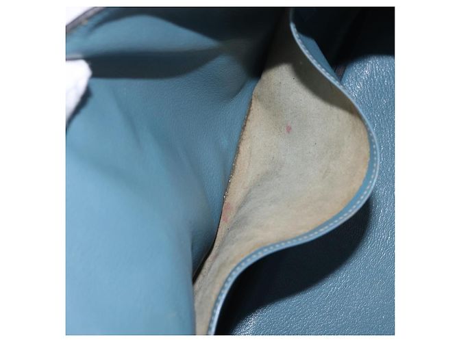 Hermès Borsa a mano HERMES Birkin 35 in pelle Taurillon Blu Turchese Argento Auth LN221SM - vista 34