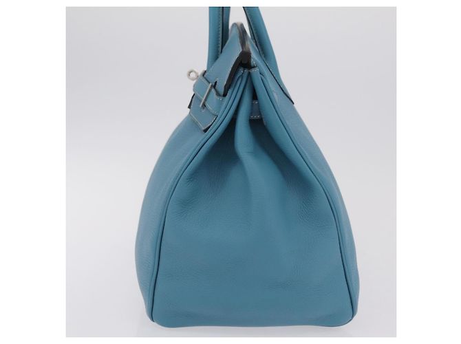 Hermès Borsa a mano HERMES Birkin 35 in pelle Taurillon Blu Turchese Argento Auth LN221SM - vista 4