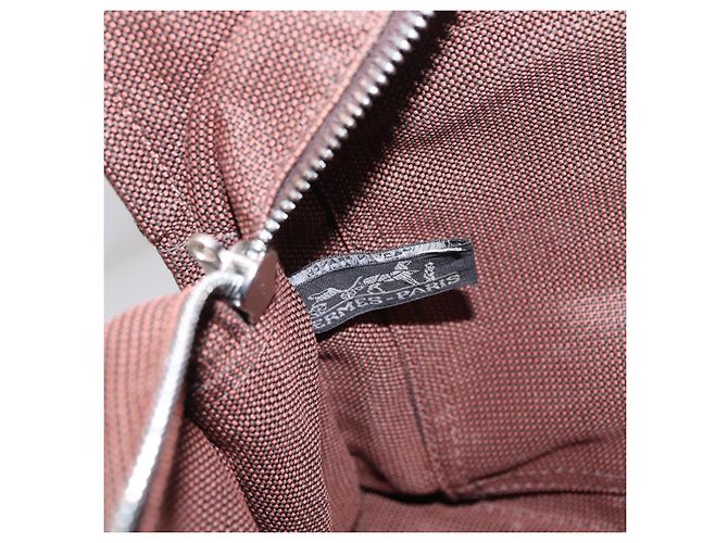 Hermès HERMES Her Line Tote PM Tote Bag Canvas Brown Silver Auth bs37214 Braun Silber - Ansicht 18
