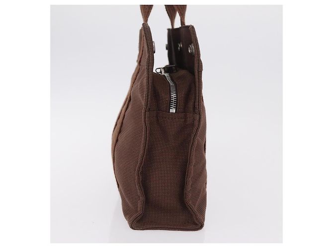 Hermès HERMES Her Line Tote PM Tote Bag Canvas Brown Silver Auth bs37214 Braun Silber - Ansicht 3