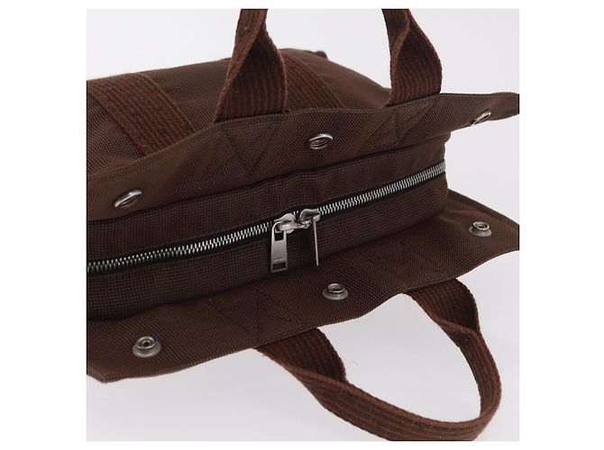 Hermès HERMES Her Line Tote PM Tote Bag Canvas Brown Silver Auth bs37214 Braun Silber - Ansicht 6