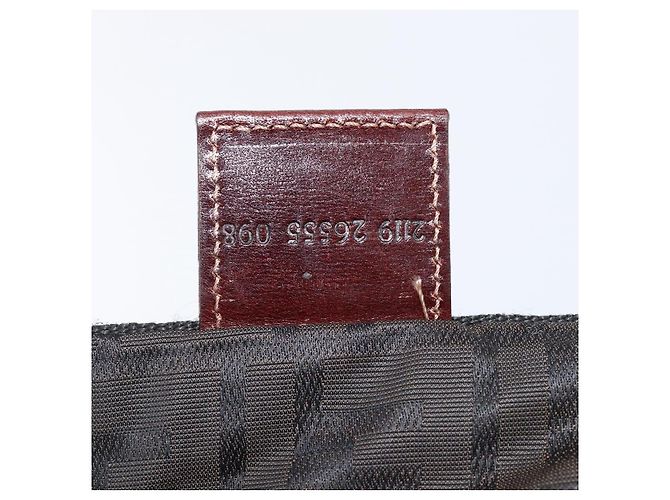 Borsa a mano FENDI Zucca Canvas Nero Marrone Auth ep16123 - vista 12