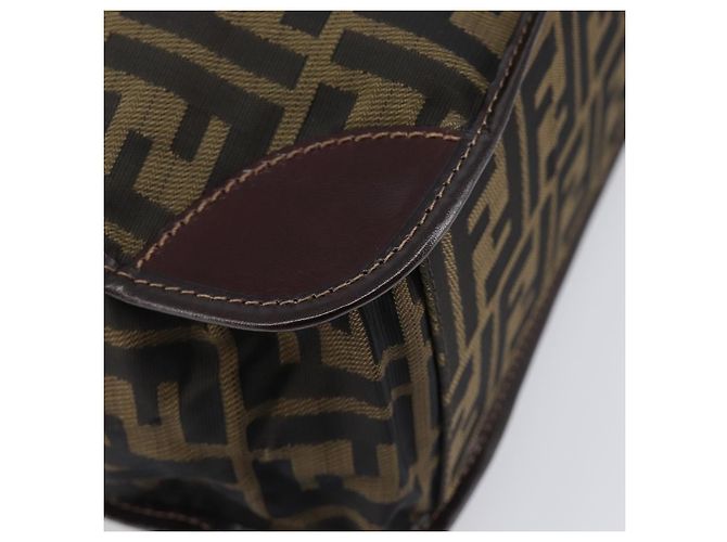 Borsa a mano FENDI Zucca Canvas Nero Marrone Auth ep16123 - vista 14