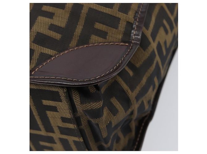 Borsa a mano FENDI Zucca Canvas Nero Marrone Auth ep16123 - vista 15
