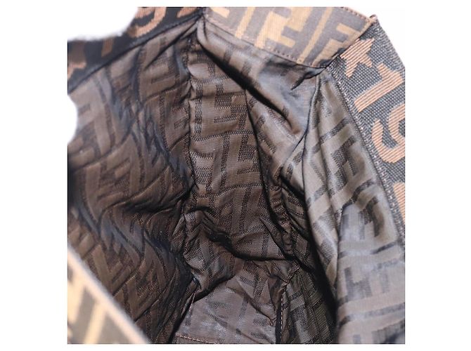 Borsa a mano FENDI Zucca Canvas Nero Marrone Auth ep16123 - vista 18