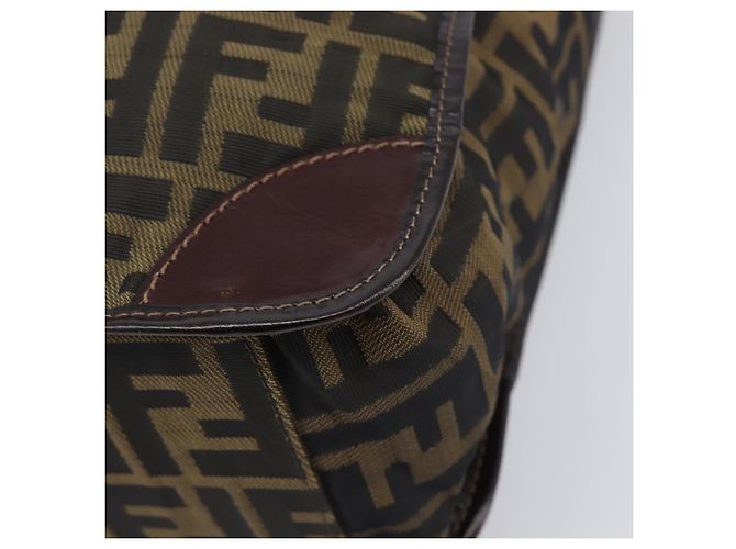 Borsa a mano FENDI Zucca Canvas Nero Marrone Auth ep16123 - vista 9