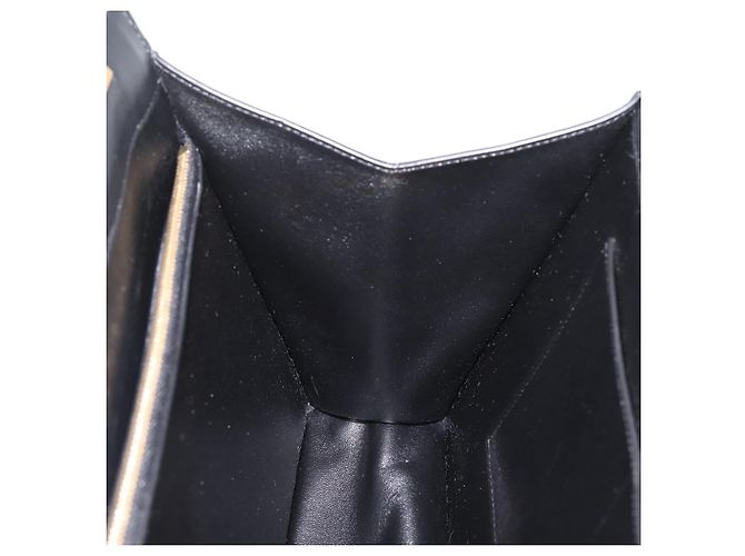 Céline CELINE Soft Clasp Medium Shoulder Bag Leather Black Gold Tone Auth mr3051SM Schwarz - Ansicht 18