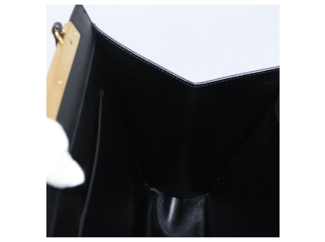 Céline CELINE Soft Clasp Medium Shoulder Bag Leather Black Gold Tone Auth mr3051SM Schwarz - Ansicht 19