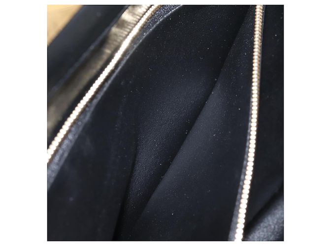 Céline CELINE Soft Clasp Medium Shoulder Bag Leather Black Gold Tone Auth mr3051SM Schwarz - Ansicht 21