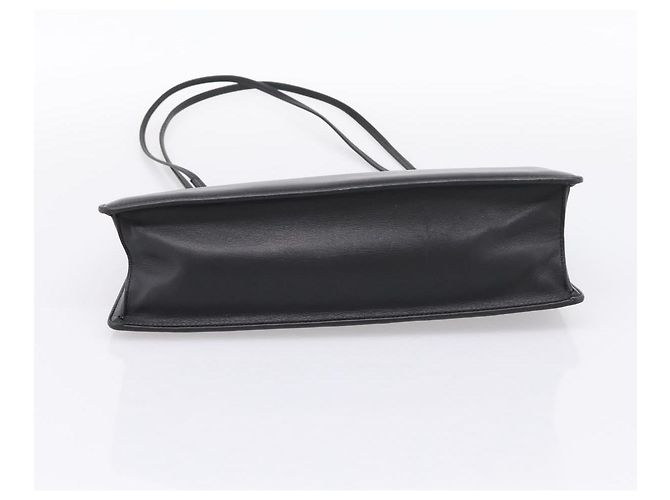 Céline CELINE Soft Clasp Medium Shoulder Bag Leather Black Gold Tone Auth mr3051SM Schwarz - Ansicht 5