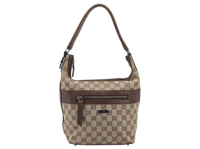 Borsa a tracolla GUCCI GG Canvas Beige Silver 001 4299 Auth ep15906 Argento - vista 13