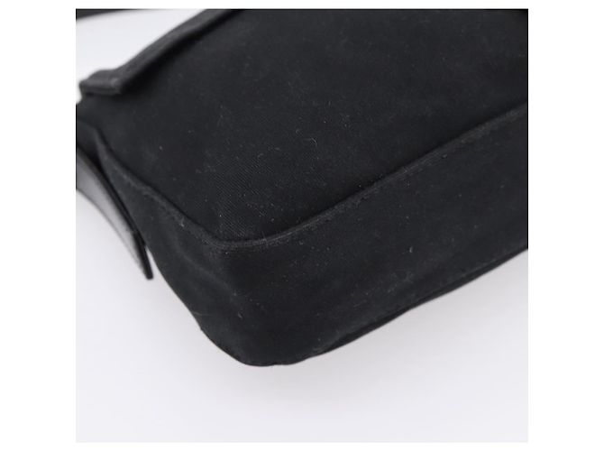Borsa a spalla FENDI Mamma Baguette in jersey di cotone nero e argento 26424 Auth ep16064A - vista 14