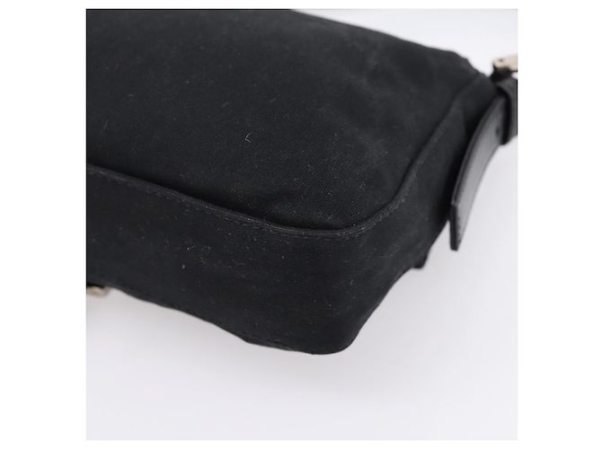 Borsa a spalla FENDI Mamma Baguette in jersey di cotone nero e argento 26424 Auth ep16064A - vista 15
