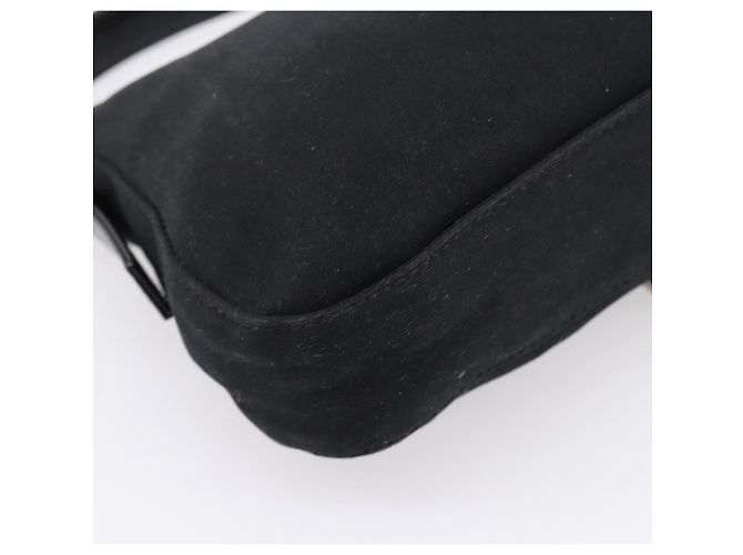 Borsa a spalla FENDI Mamma Baguette in jersey di cotone nero e argento 26424 Auth ep16064A - vista 16