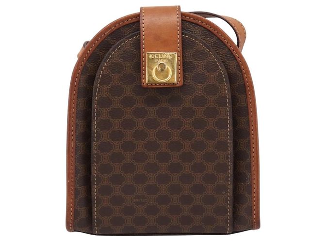 Céline CELINE Macadam Schultertasche PVC Braun Goldfarben Auth gh2400 - Ansicht 13