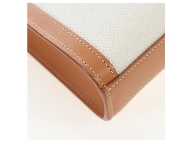 Céline CELINE Vertical Mini Hand Bag Canvas 2way Beige Auth 202496M - vista 19