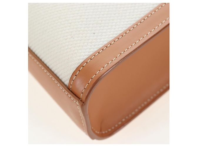Céline CELINE Vertical Mini Hand Bag Canvas 2way Beige Auth 202496M - vista 20