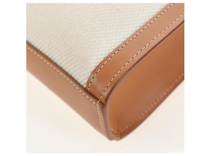 Céline CELINE Vertical Mini Hand Bag Canvas 2way Beige Auth 202496M - vista 22