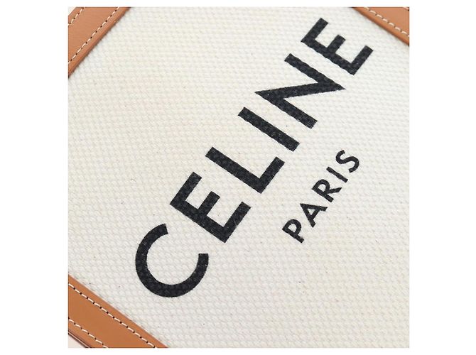 Céline CELINE Vertical Mini Hand Bag Canvas 2way Beige Auth 202496M - vista 23
