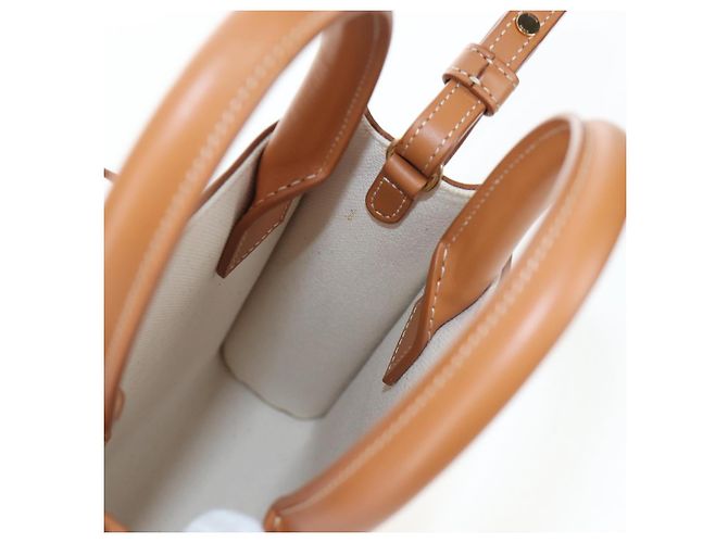 Céline CELINE Vertical Mini Hand Bag Canvas 2way Beige Auth 202496M - vista 24