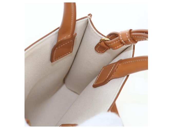 Céline CELINE Vertical Mini Hand Bag Canvas 2way Beige Auth 202496M - vista 25