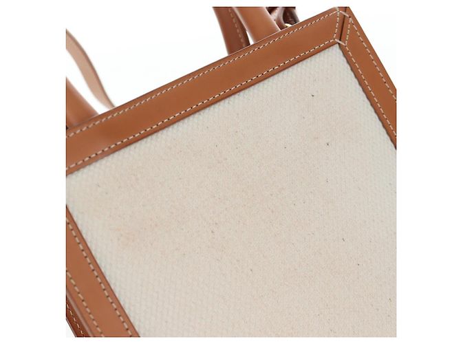 Céline CELINE Vertical Mini Hand Bag Canvas 2way Beige Auth 202496M - vista 3