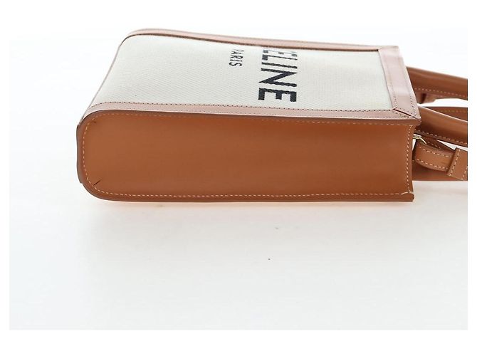 Céline CELINE Vertical Mini Hand Bag Canvas 2way Beige Auth 202496M - vista 5