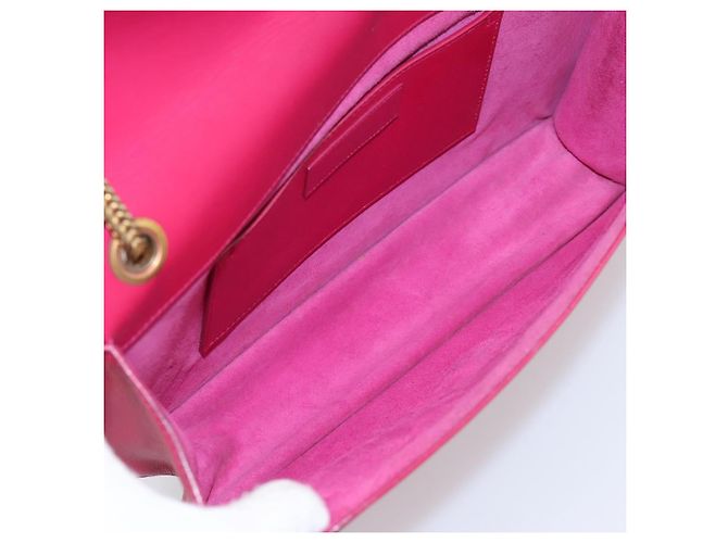 Autre Marque Borsa a tracolla con catena SAINT LAURENT in pelle Pink Gold Auth bs37328 Rosa D'oro - vista 11