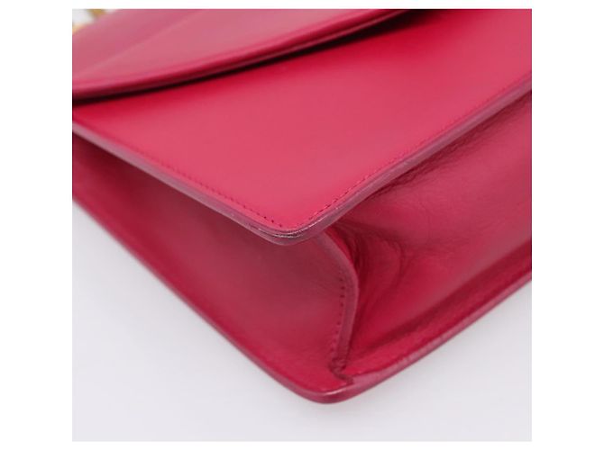 Autre Marque Borsa a tracolla con catena SAINT LAURENT in pelle Pink Gold Auth bs37328 Rosa D'oro - vista 15