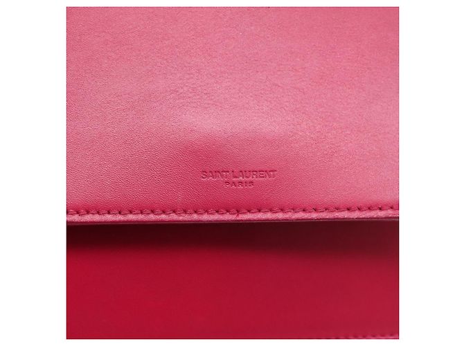 Autre Marque Borsa a tracolla con catena SAINT LAURENT in pelle Pink Gold Auth bs37328 Rosa D'oro - vista 18