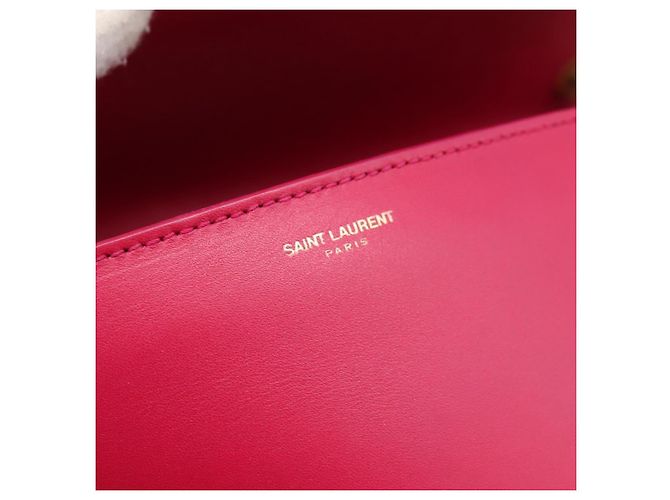 Autre Marque Borsa a tracolla con catena SAINT LAURENT in pelle Pink Gold Auth bs37328 Rosa D'oro - vista 19
