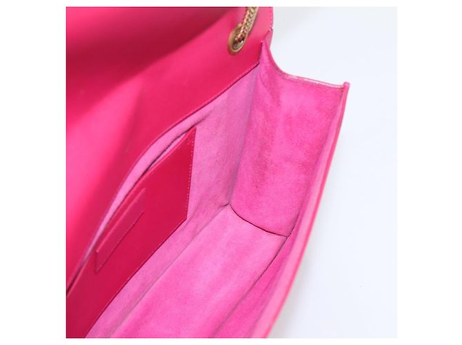 Autre Marque Borsa a tracolla con catena SAINT LAURENT in pelle Pink Gold Auth bs37328 Rosa D'oro - vista 21