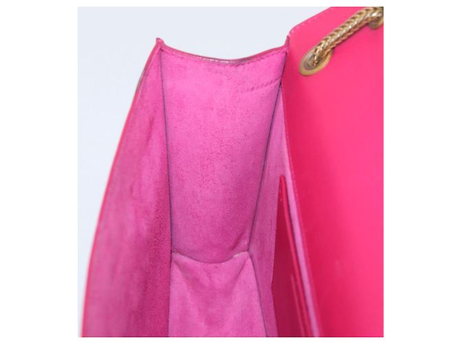 Autre Marque Borsa a tracolla con catena SAINT LAURENT in pelle Pink Gold Auth bs37328 Rosa D'oro - vista 22