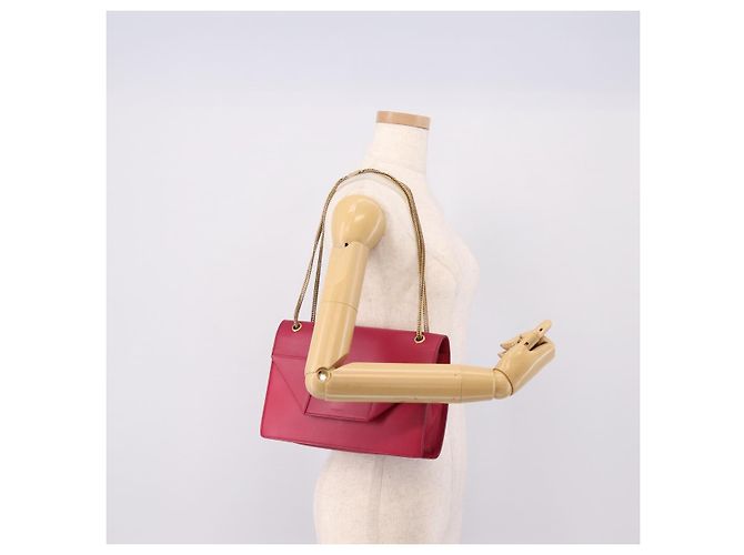 Autre Marque Borsa a tracolla con catena SAINT LAURENT in pelle Pink Gold Auth bs37328 Rosa D'oro - vista 24