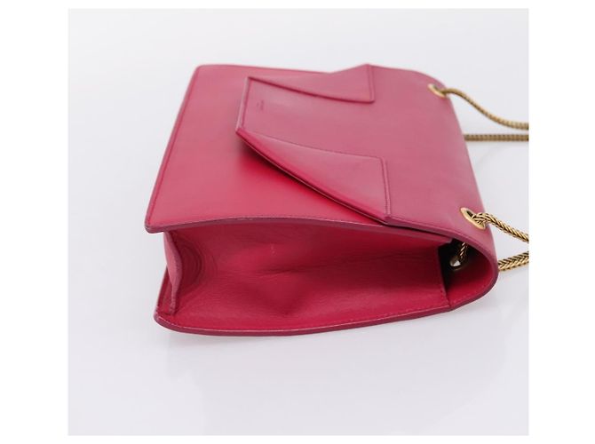 Autre Marque Borsa a tracolla con catena SAINT LAURENT in pelle Pink Gold Auth bs37328 Rosa D'oro - vista 4