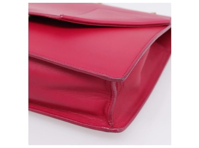 Autre Marque Borsa a tracolla con catena SAINT LAURENT in pelle Pink Gold Auth bs37328 Rosa D'oro - vista 9