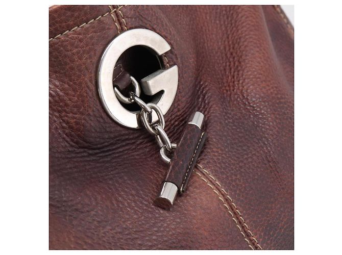 Borsa a tracolla GUCCI in pelle rosso vino argento Auth ep16283 Bordò - vista 10