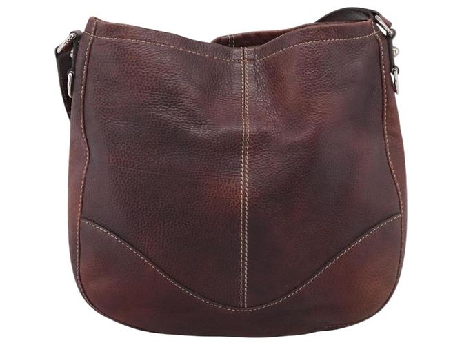 Borsa a tracolla GUCCI in pelle rosso vino argento Auth ep16283 Bordò - vista 2
