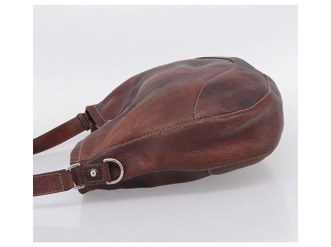 Borsa a tracolla GUCCI in pelle rosso vino argento Auth ep16283 Bordò - vista 3