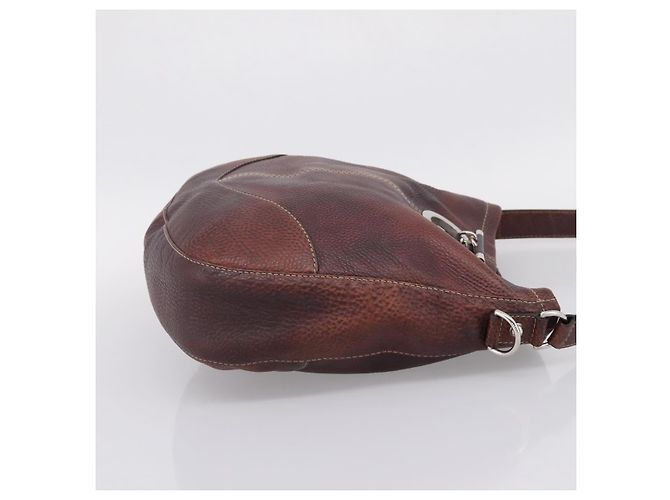 Borsa a tracolla GUCCI in pelle rosso vino argento Auth ep16283 Bordò - vista 4