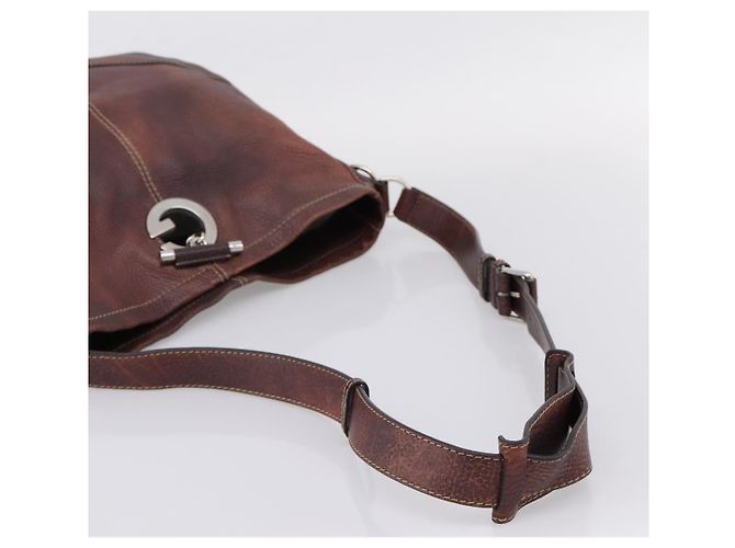 Borsa a tracolla GUCCI in pelle rosso vino argento Auth ep16283 Bordò - vista 7