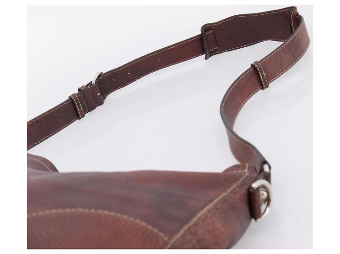 Borsa a tracolla GUCCI in pelle rosso vino argento Auth ep16283 Bordò - vista 8