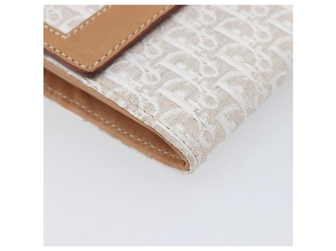 Cartera larga Christian Dior Trotter Canvas Blanco Plata Auth bs37382V - vista 14